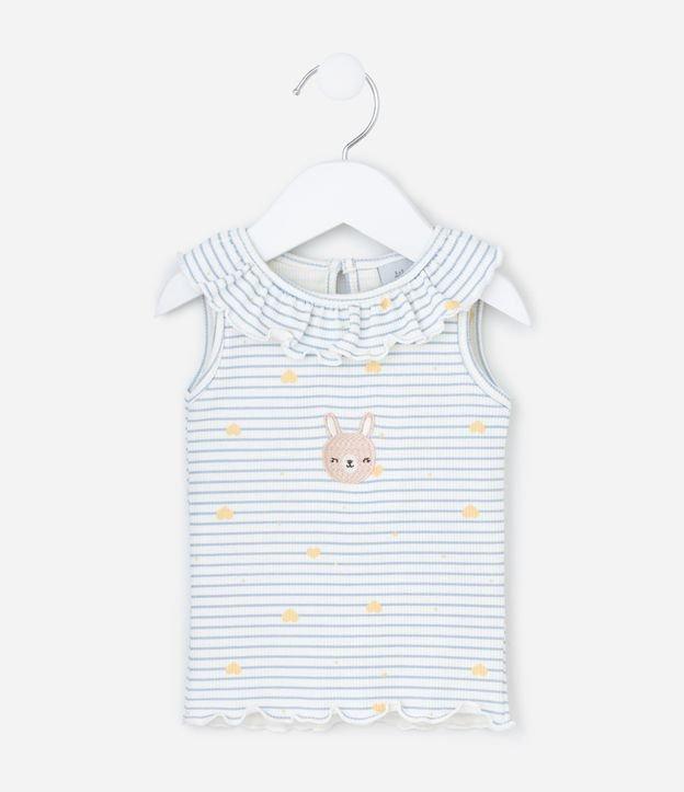 Regata Infantil com Babado e Listras - Tam 0 a 18 meses - 1