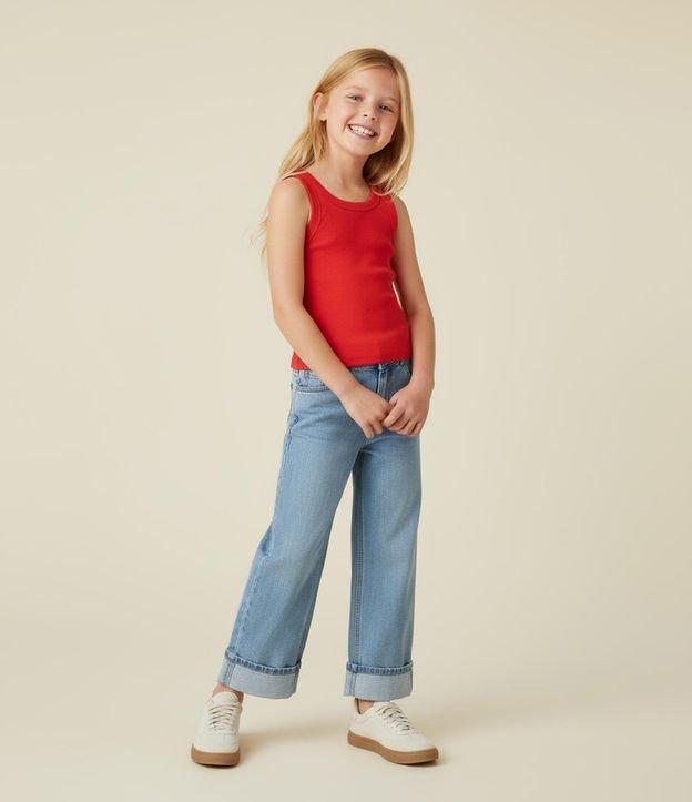 Calça Wide Leg Infantil Marmorizada com Barra Dobrada - Tam 5 a 14 Anos - 2