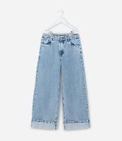 Calça Wide Leg Infantil Marmorizada com Barra Dobrada - Tam 5 a 14 Anos - 1