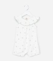 Macaquinho Infantil com Babadinho e Estampa Poá - Tam 0 a 18 meses - 1