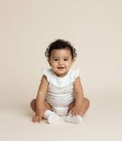 Macaquinho Infantil com Babadinho e Estampa Poá - Tam 0 a 18 meses - 2