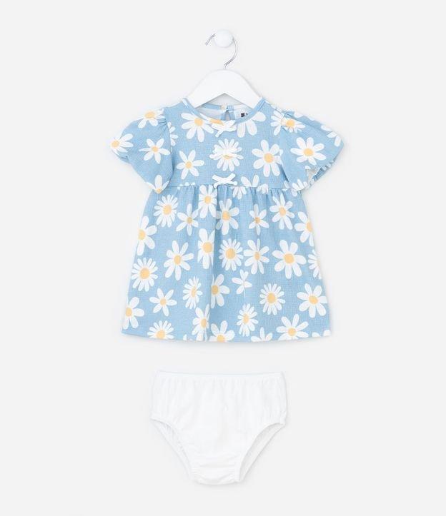 Vestido Infantil com Estampa Margaridas - Tam 0 a 18 meses - 1