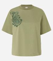 Camiseta Boxy em Algodão com Bordado Paisley no Ombro - 1