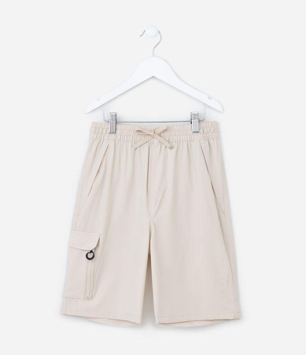 Bermuda Infantil em Microfibra com Bolsos Cargo - Tam 5 a 14 Anos - 1