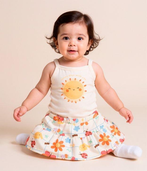 Conjunto Infantil com Estampa Solzinho e Flores - Tam 0 a 18 meses - 2