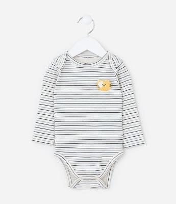 Body Infantil com Estampa Interativa de Gatinho - Tam 0 a 18 meses