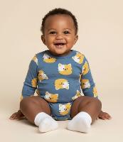 Body Infantil com Estampa Cara de Gatinho - Tam RN a 18 meses - 2