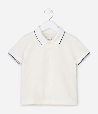 Camiseta Polo Infantil Texturizada - Tam 1 a 6 Anos