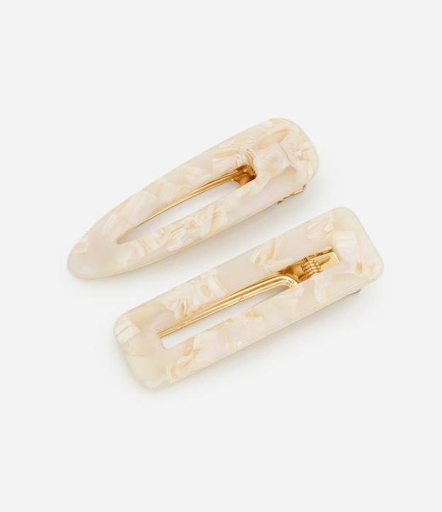 Kit 02 Presilhas de Cabelo em Resina com Efeito Marmorizado - 1