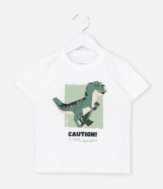 Camiseta Infantil com Estampa Dinossauro 3D - Tam 1 a 6 Anos - 1