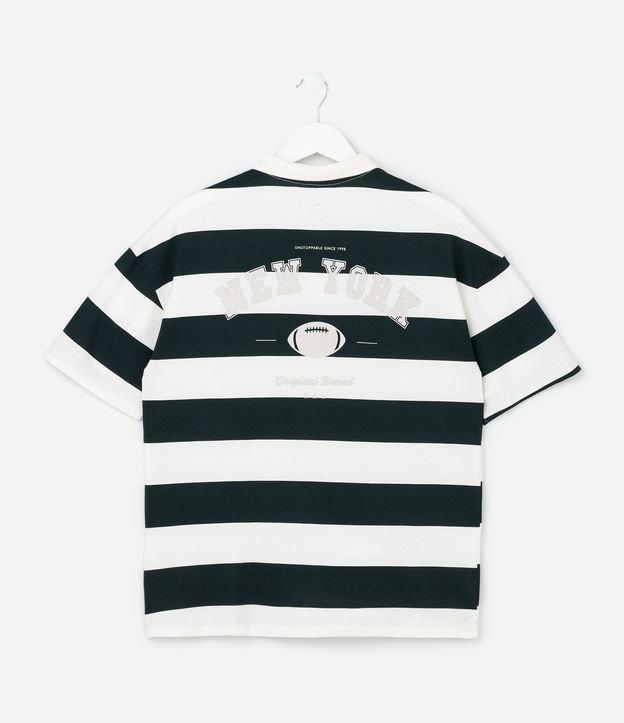 Camiseta Polo Infantil com Estampa Listrada - Tam 5 a 14 Anos - 1