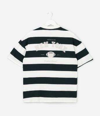 Camiseta Polo Infantil com Estampa Listrada - Tam 5 a 14 Anos