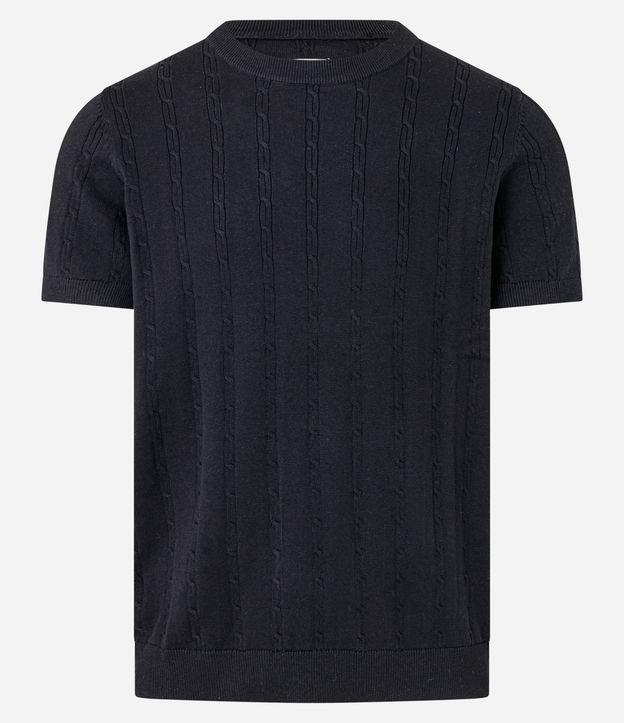Camiseta em Algodão com Textura Trançada - 1