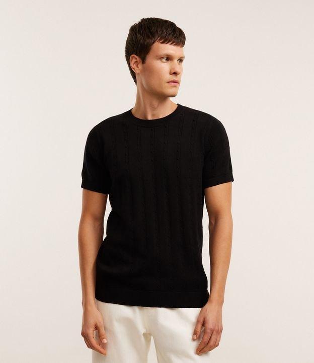 Camiseta em Algodão com Textura Trançada - 2