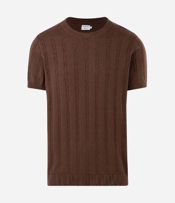 Camiseta em Algodão com Textura Trançada