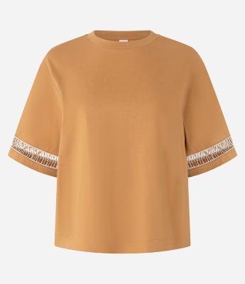 Blusa Boxy em Algodão com Entremeios na Manga