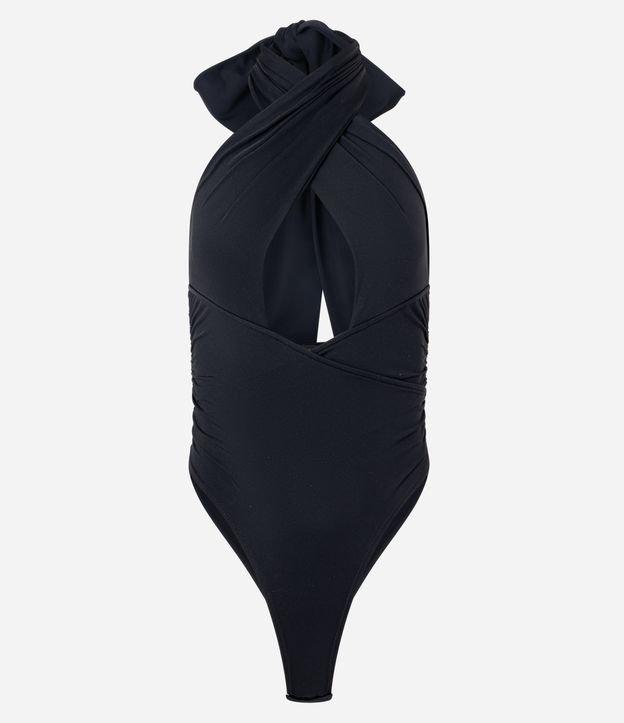 Body em Microfibra com Decote Profundo e Amarração - 1