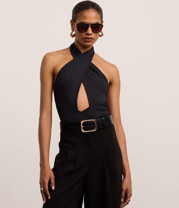 Body em Microfibra com Decote Profundo e Amarração - 2