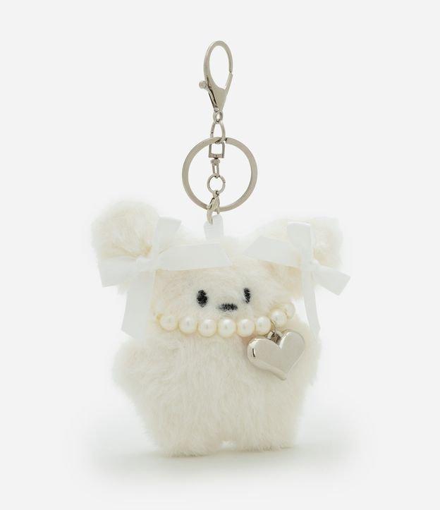 Chaveiro de Ursinho com Pérolas Artificias e Coração - 1