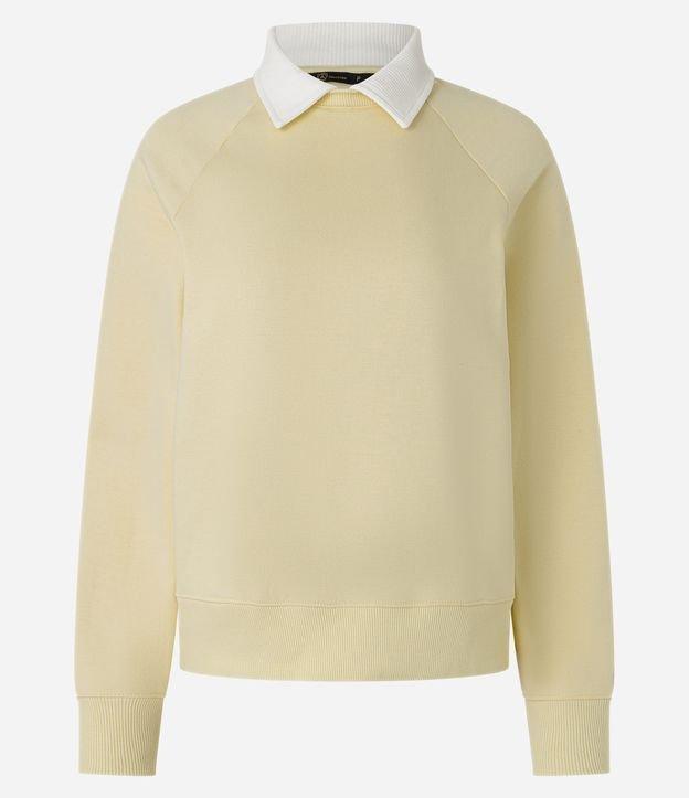 Casaco de Moletom com Gola Polo e Cava Raglan - 1