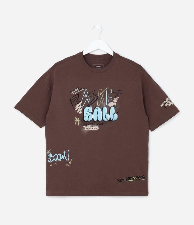 Camiseta Infantil com Lettering Grafitado - Tam 5 a 14  Anos - 1