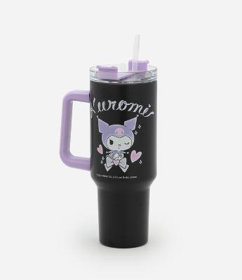 Copo com Canudo Reutilizável e Estampa Kuromi 1,3L