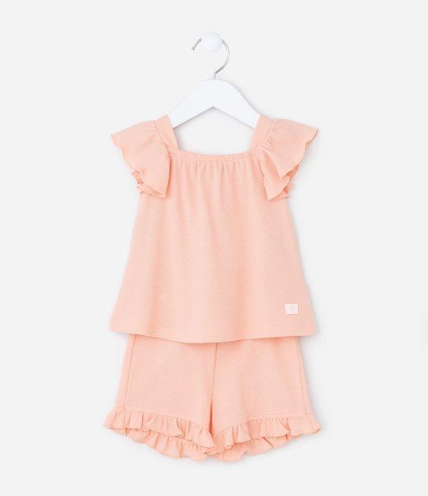 Conjunto Infantil Texturizado com Babadinhos - Tam 0 a 18 meses - 1