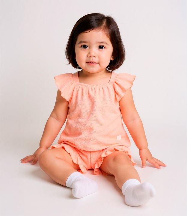 Conjunto Infantil Texturizado com Babadinhos - Tam 0 a 18 meses - 2