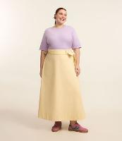 Saia Midi em Sarja com Cinto Faixa Curve & Plus Size - 1