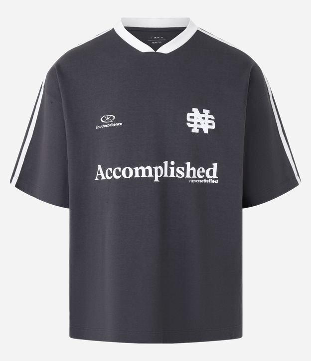 Camiseta Esportiva Oversized em Algodão com Estampa Localizada e Lettering - 1