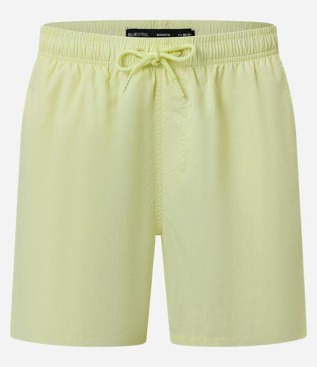 Bermuda de Banho Básica em Microfibra com Cós Elástico e Cordão - 1