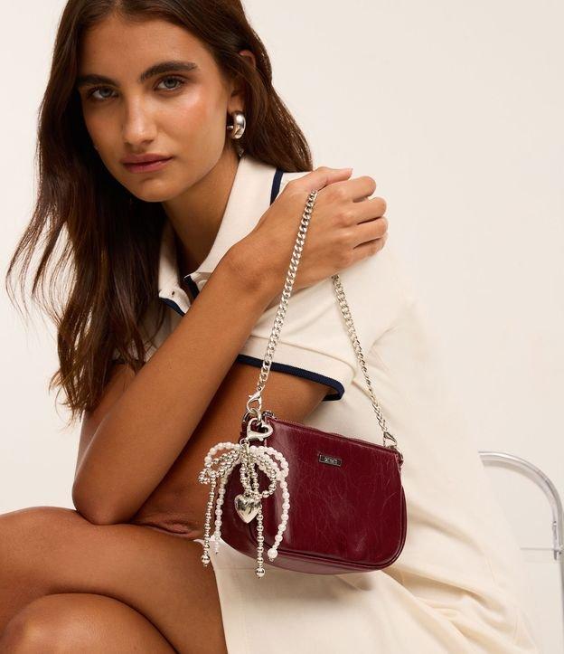 Chaveiro em Metal com Laço com Pérolas Artificiais e Coração - 2