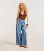 Calça Wide Leg em Jeans com Pregas Frontais - 3