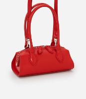 Bolsa Transversal Mini Satchel com Alça de Mão e Zíper Duplo - 1