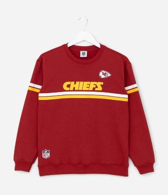 Casaco Infantil em Moletom com Estampa Chiefs NFL - Tam 5 a 14 Anos