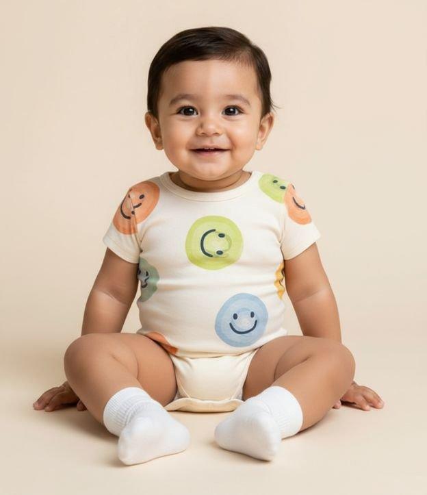 Body Infantil com Estampa Carinha Feliz - Tam 0 a 18 meses - 2