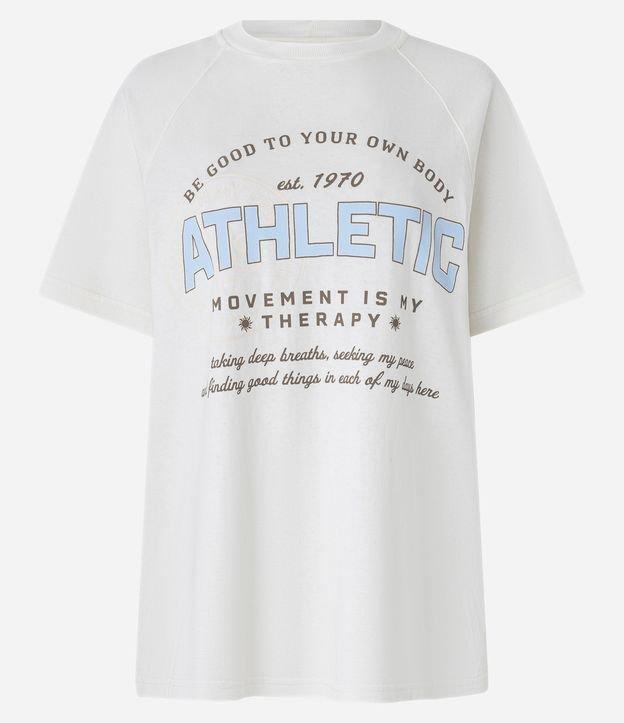 Camiseta Alongada Esportiva em Algodão com Estampa Athletic - 1