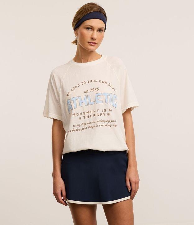 Camiseta Alongada Esportiva em Algodão com Estampa Athletic - 2