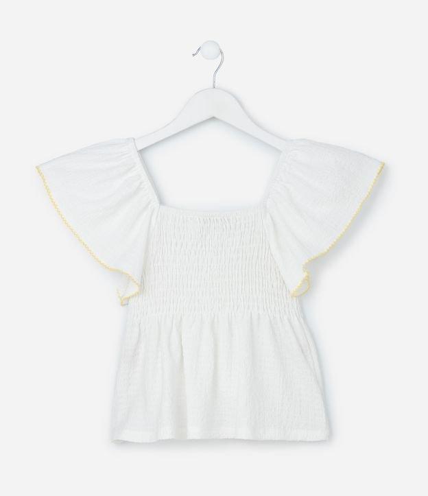 Blusa Infantil com Babados e Viés Contrastante - Tam 7 a 14 Anos - 1