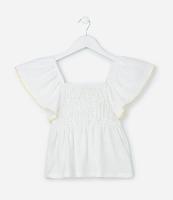 Blusa Infantil com Babados e Viés Contrastante - Tam 7 a 14 Anos - 1
