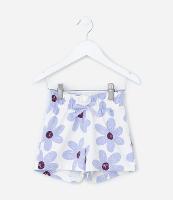 Short Infantil com Estampa Florzinhas - Tam 1 a 6 Anos - 1