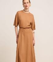 Vestido Longo em Viscolinho com Cinto Fino de Fivela Martelada - 2