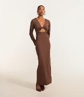 Vestido Longo em Microfibra com Torcido no Busto - 1