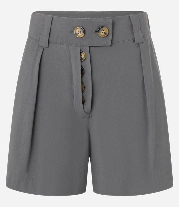 Short Reto Cintura Alta em Viscose com Pregas - 1