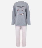 Pijama Longo em Moletom Felpudo com Estampa de Cachorrinho - 1