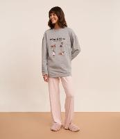 Pijama Longo em Moletom Felpudo com Estampa de Cachorrinho - 2