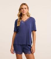 Pijama em Modal com Detalhes de Renda - 1