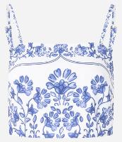 Blusa Cropped em Viscose com Estampa Floral e Lastex - 1
