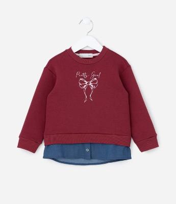 Casaco Infantil em Moletom com Barra Diferenciada - Tam 1 a 6 Anos