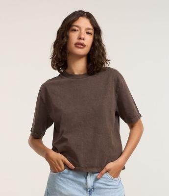 Camiseta em Algodão com Efeito Lavado